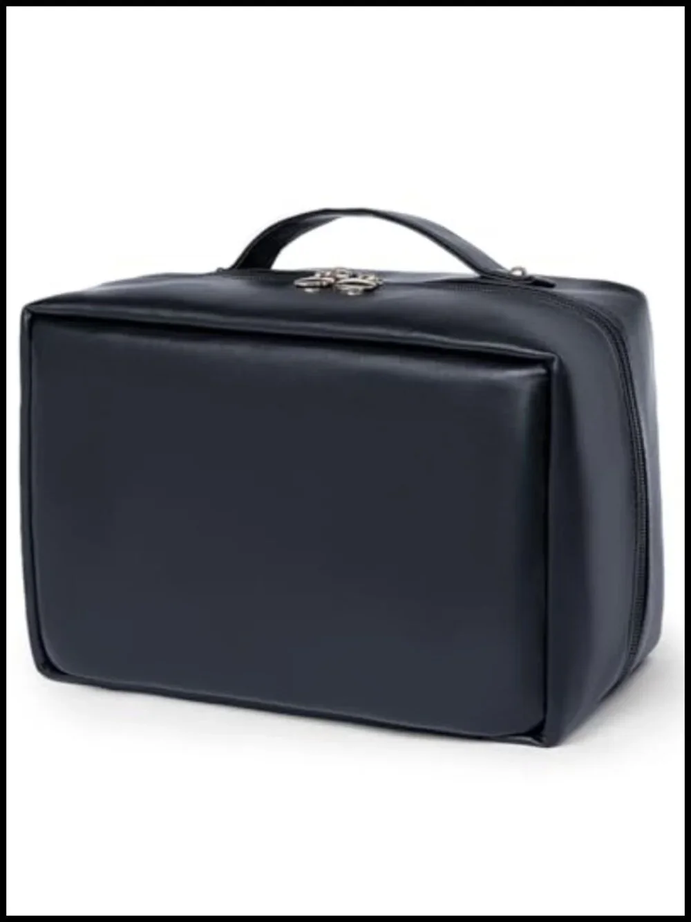 Large Capacity Travel Makeup Bag 180 Flat Open Waterproof PU Leather Cosmetic